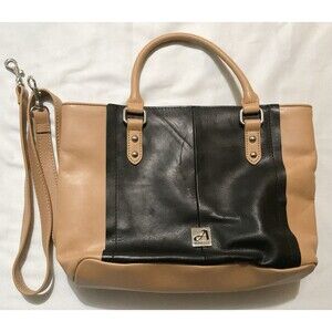 Aurielle Women's Leather Handbag Black/Tan